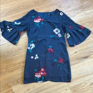 White House Black Market Floral Dress - Blue and Red